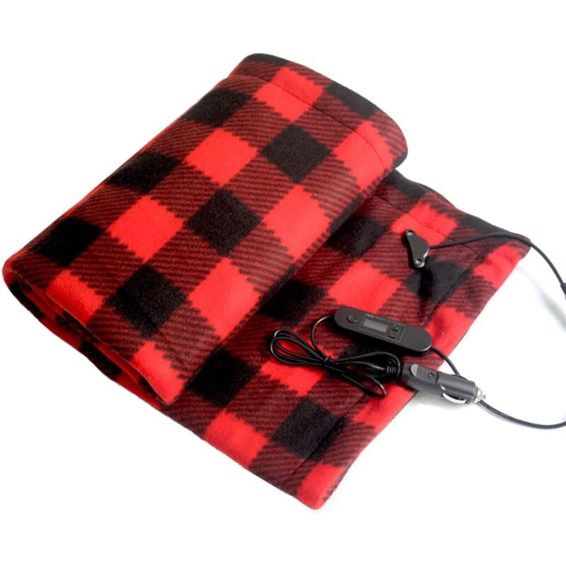 foto del prodotto sollbry coperta in pile riscaldata elettricamente da 12 v con regolazione della temperatura per auto, camper, inverno, casa, ufficio