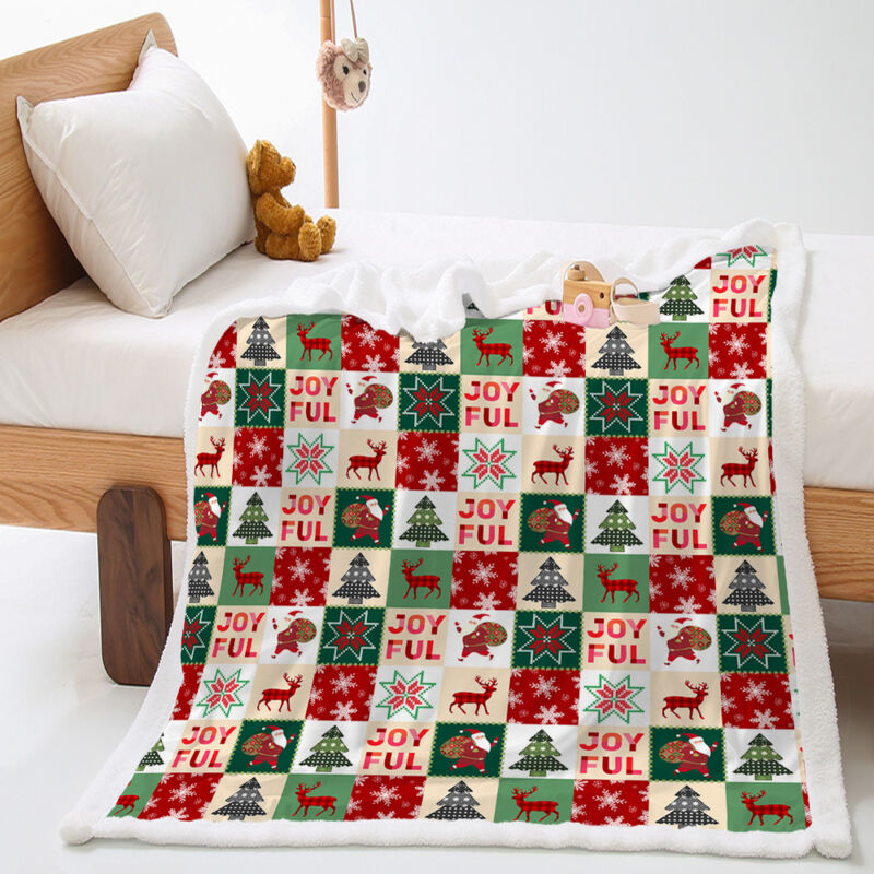foto del prodotto sollbry coperta natalizia in pile, soffice coperta invernale per divano, copriletto morbido per adulti e bambini 120x150 cm 