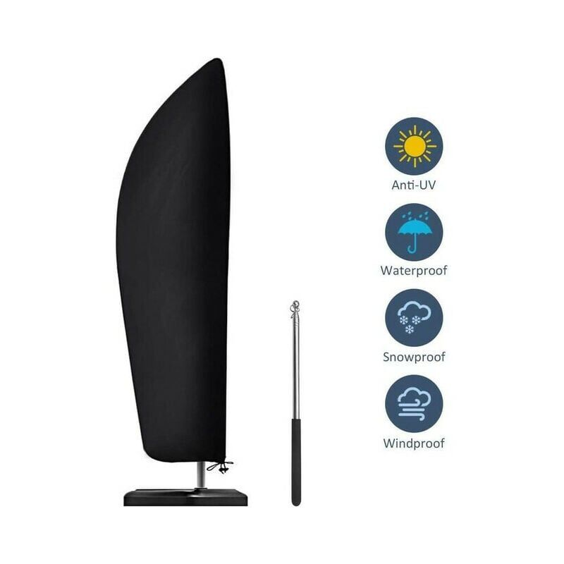 foto del prodotto sollbry copertura per ombrellone, larghezza 2 4 m, tessuto oxford 210d, impermeabile, antipolvere, resistente ai raggi uv, 265x40 70 50 cm