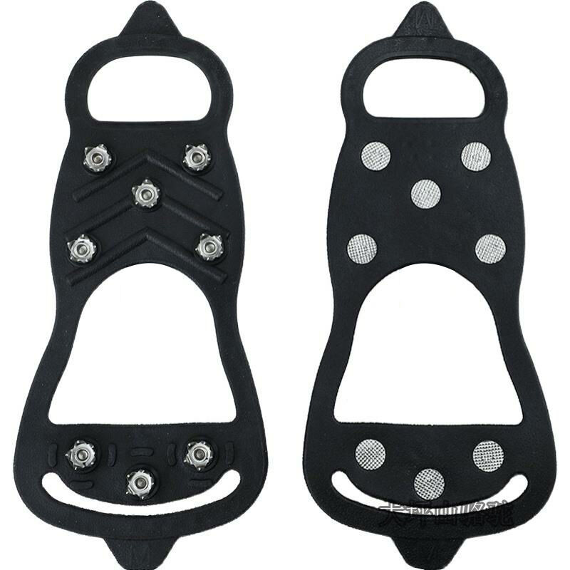 foto del prodotto sollbry coppia di ramponi antiscivolo a 8 denti per scarpe da trekking, da neve e da passeggio neri, 24 7,5 11 cm 