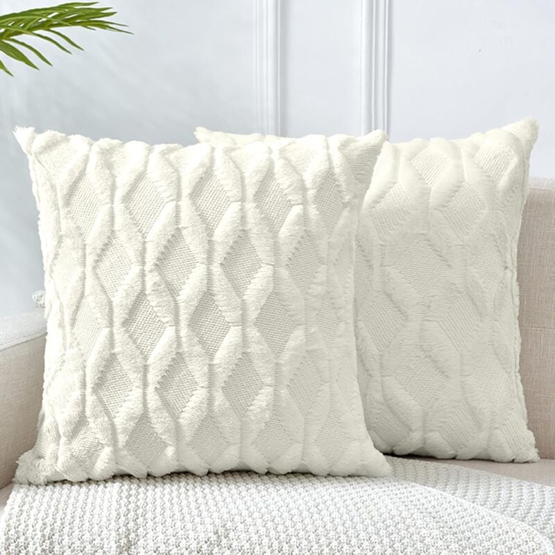 foto del prodotto sollbry copricuscini decorativi beige, 45,7 x 45,7 cm, in morbido velluto di lusso, per divano, camera da letto, auto, set da 2