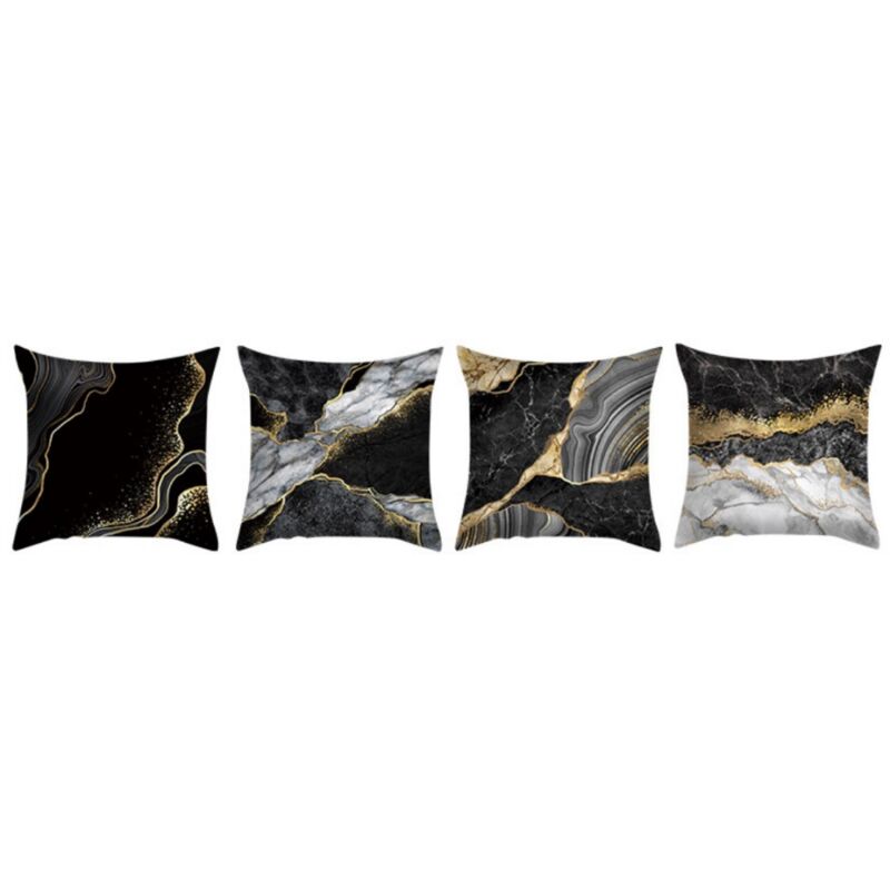 foto del prodotto sollbry copricuscini per divano in oro nero, per soggiorno, 18x18, set di 4 cuscini per divano in marmo astratto, cuscini decorativi per divano