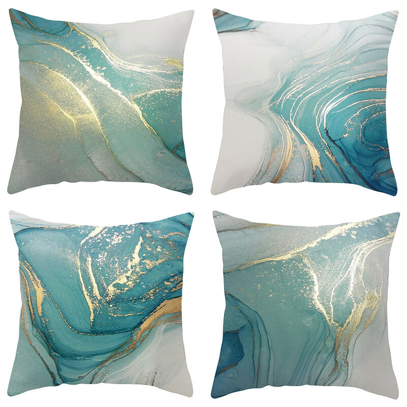 foto del prodotto sollbry copricuscino 45x45 set di 4 copricuscini per divano cuscini decorativi motivo geometrico set di cuscini per divano in lino per divano