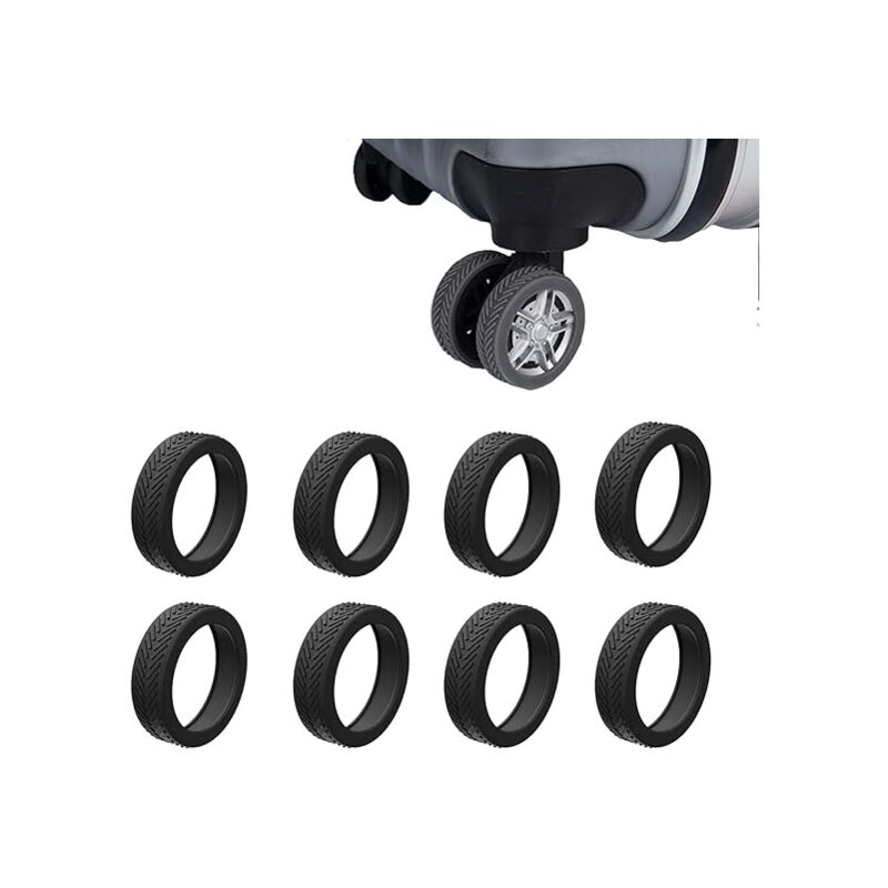 foto del prodotto sollbry copriruota in gomma per valigie, copriruota di ricambio in silicone per trolley silenziosi, copriruota universale 5,25,21,5 cm 