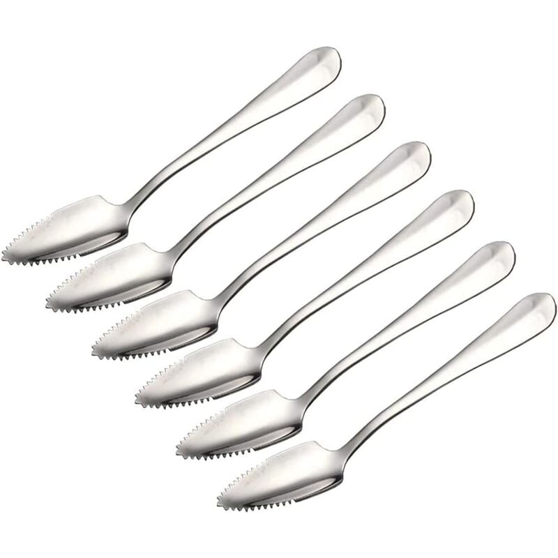 foto del prodotto sollbry cucchiai per pompelmo in acciaio inox, cucchiaio seghettato per pompelmo, adatti per agrumi, kiwi, insalate e dessert, set da 6