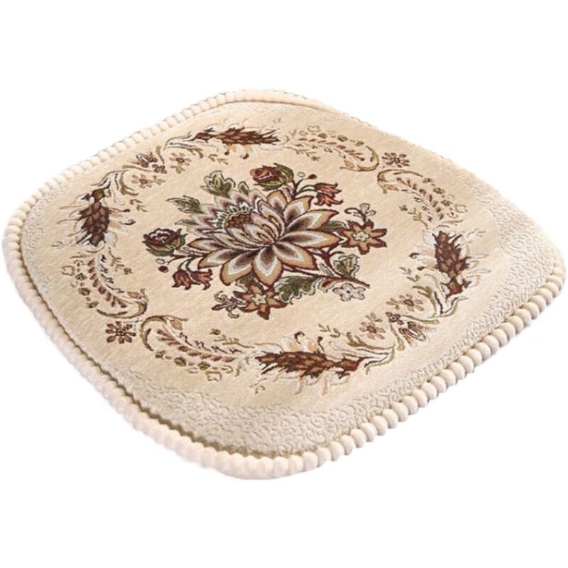 foto del prodotto sollbry cuscini per sedia, cuscini per sedia con ricamo floreale europeo e laccetto, lavabili, per sala da pranzo, soggiorno, cucina, decorazione per