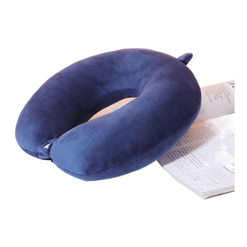 foto del prodotto sollbry cuscino da viaggio in memory foam cuscino di supporto per testa e collo per viaggi, auto, casa, ufficio, cuscino da viaggio con cinturino a