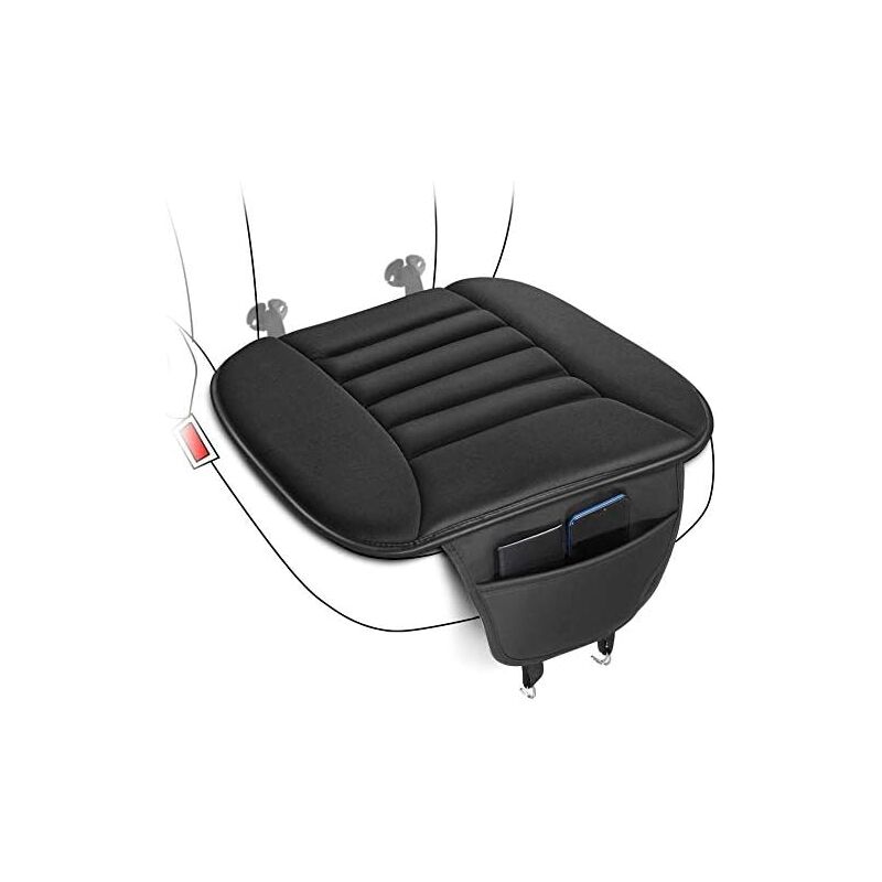 foto del prodotto sollbry cuscino per sedile auto, cuscino per sedile conducente, rivestimento interno, cuscino per sedile antiscivolo in gomma nera