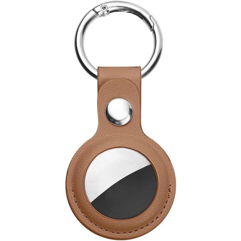foto del prodotto sollbry custodie protettive in pelle, portachiavi airtag, custodia antigraffio portatile per airtag, custodia protettiva per airtag key finder per
