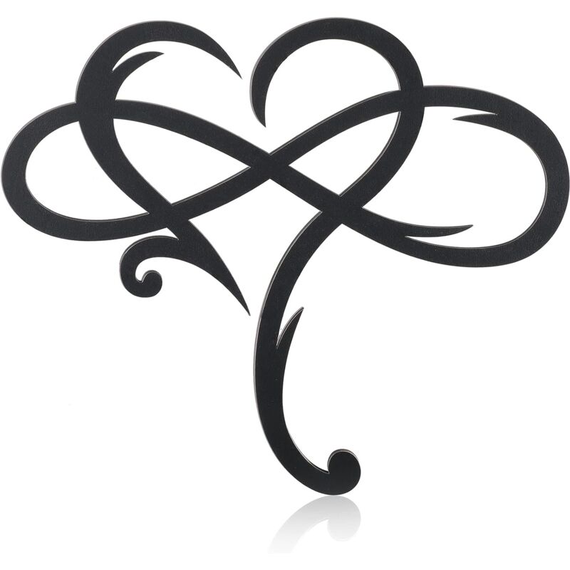 foto del prodotto sollbry decorazione da parete a forma di cuore infinito, decorazione da parete in metallo unica, cartello dell amore, targhe da parete in acciaio,