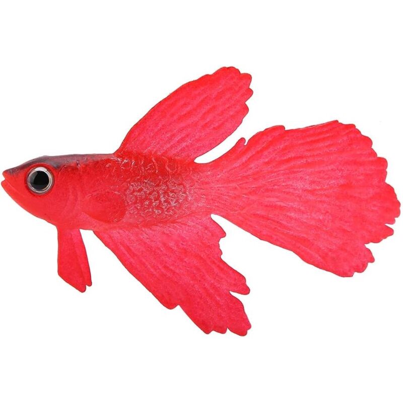foto del prodotto sollbry decorazione per acquario, pesce divertente artificiale in silicone, piccolo ornamento per pesci pesce rosso, pesce betta 
