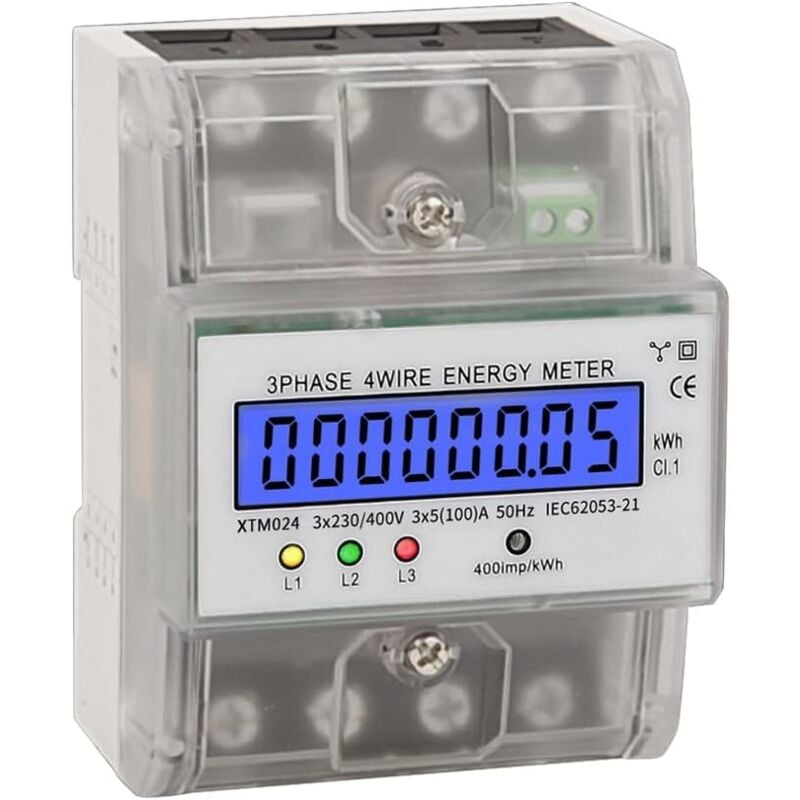 foto del prodotto sollbry display del contatore elettrico 5 100a, contatore elettrico intelligente con consumo sotto contatore elettrico trifase con lcd digitale