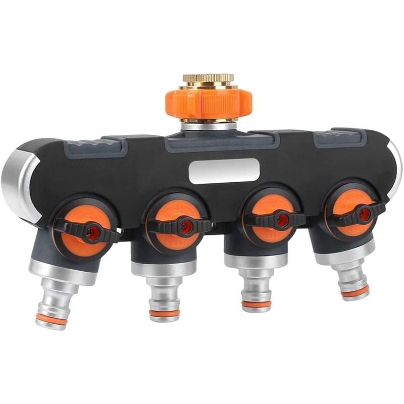foto del prodotto sollbry distributore a 4 vie distributore d acqua da 3 4 e 1 2 con adattatore per rubinetto per irrigazione del giardino, lavaggio, animali