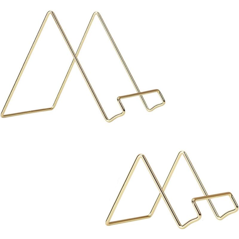 foto del prodotto sollbry espositore in ferro da 2 pezzi, espositore per opere d arte decorative, piccolo supporto per cavalletto in ferro dorato, supporto per
