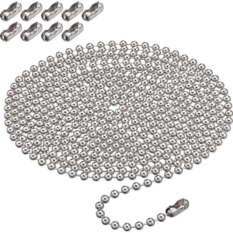 foto del prodotto sollbry estensione a catena con cuscinetti a sfera da 10 piedi con 10 connettori abbinati per la sostituzione di tende verticali per finestre 4,5