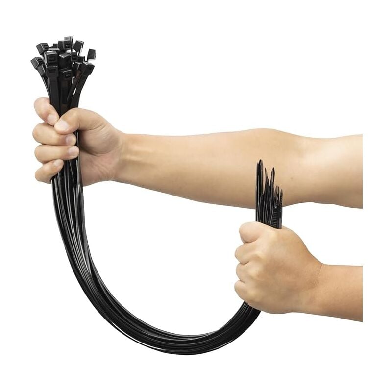 foto del prodotto sollbry fascette stringicavo in plastica, confezione da 100, cavo professionale 300 x 7,6 mm, resistenti ai raggi uv, resistenza alla trazione 70