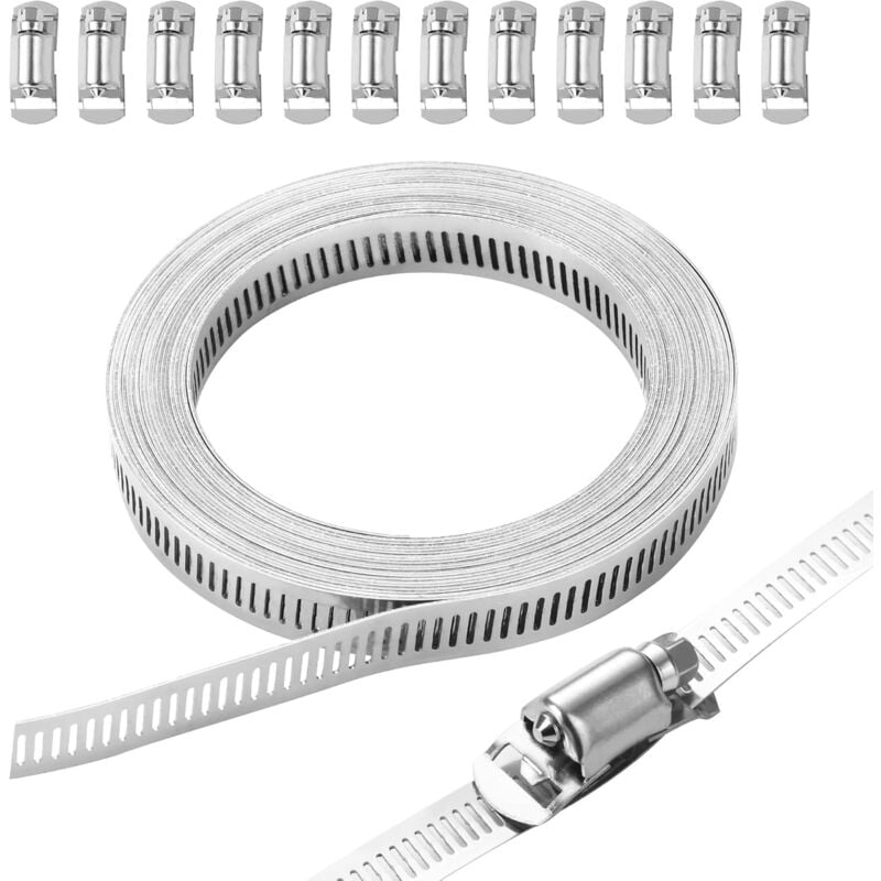 foto del prodotto sollbry fascette stringitubo da 5 m, fascette stringitubo in acciaio inossidabile 304, fascette stringitubo regolabili, fascette stringitubo in