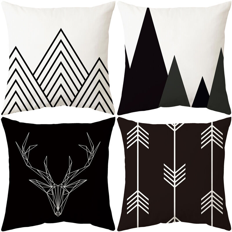 foto del prodotto sollbry federa geometrica, 4 pezzi federe per cuscini, federa per cuscino con motivo geometrico, federa decorativa, per divano, camera da letto,