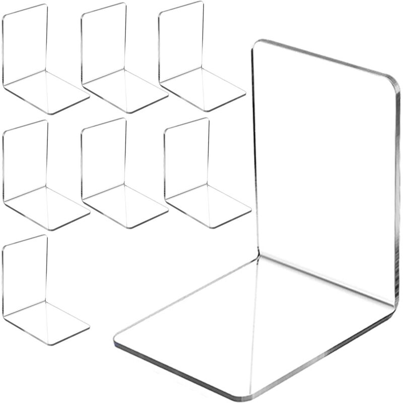 foto del prodotto sollbry fermalibri in acrilico trasparente fermalibri, fermalibri per scaffali, supporto per scaffali in acrilico trasparente per biblioteca,
