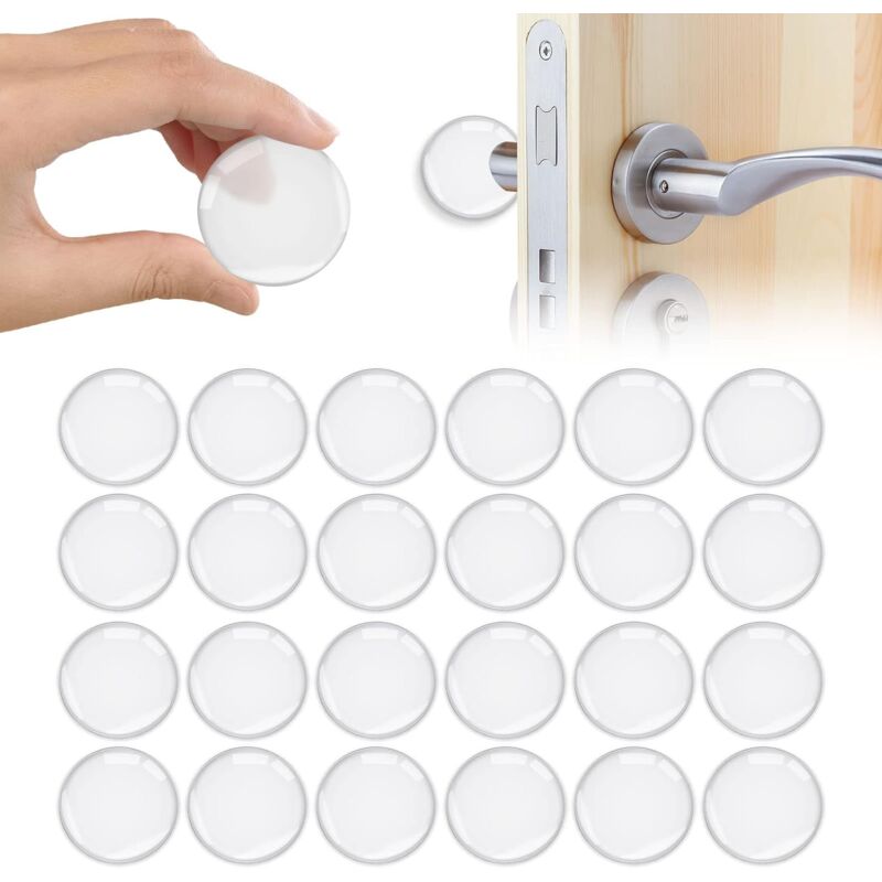 foto del prodotto sollbry fermaporta autoadesivo, 24 pezzi fermaporta in silicone adesivo per maniglie delle porte a muro con forte adesivo per ante di armadi,