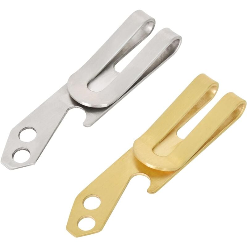 foto del prodotto sollbry fermasoldi, 2 pezzi fermasoldi in acciaio inossidabile, fermasoldi sottile per portafoglio, porta carte di credito, porta banconote, per