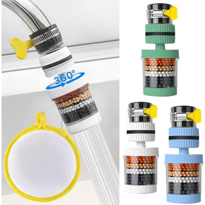 foto del prodotto sollbry filtro per l acqua del rubinetto, confezione da 3 filtri per l acqua del lavandino, purificatore d acqua per rubinetto da cucina,