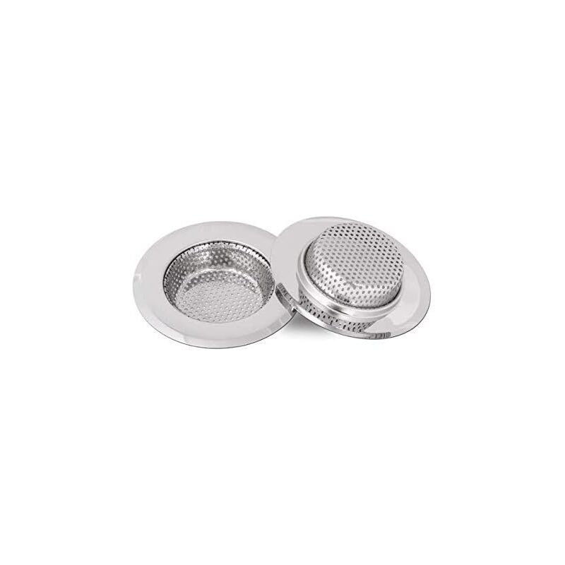 foto del prodotto sollbry filtro per lavello da cucina, filtro per lavello in acciaio inox, griglia per lavello da cucina, profondit 18 mm, 2 pezzi da 7 cm piccolo 
