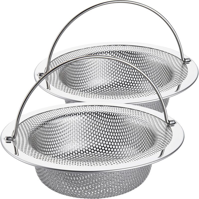 foto del prodotto sollbry filtro per lavello da cucina in acciaio inox, filtro per lavello da cucina con maniglia, filtri per lavello con bordo largo 110 mm per