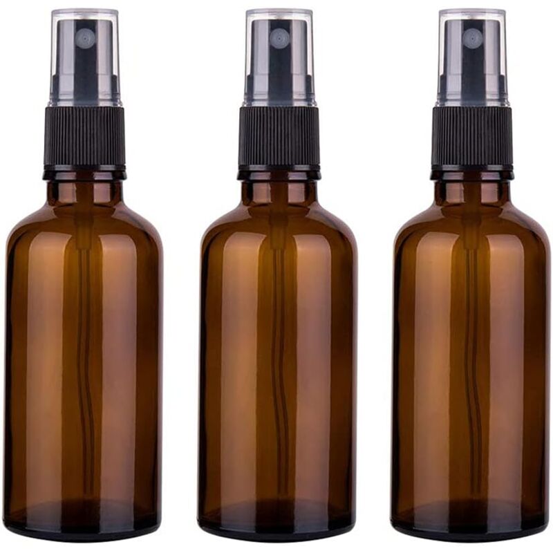 immagine 0 del prodotto sollbry flaconi spray in vetro ambrato da 50 ml con nebulizzatore a nebbia fine e tappo antipolvere, contenitore spray cosmetico vuoto e