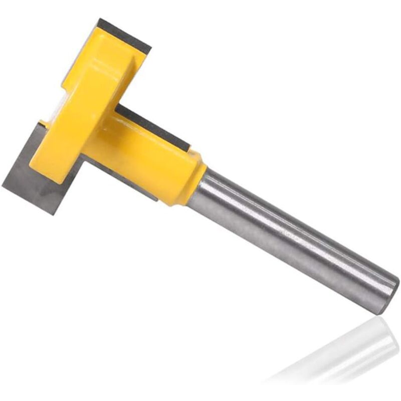 foto del prodotto sollbry fresa per fresatrice a t da 8 mm, fresa a t, fresa per taglio del legno, lama per fresatrice, punta a bordo dritto, lama da 8 mm, gialla