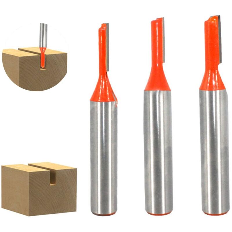 foto del prodotto sollbry fresa per fresatrice dritta con gambo da 8 mm, 3 pezzi di fresa per fresatrice dritta, fresa per scanalature con gambo, utensili per fresa