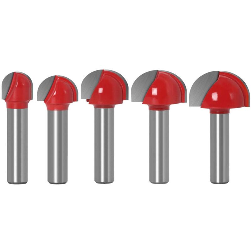 foto del prodotto sollbry fresa per legno rotonda, 5 pezzi, gambo da 8 mm, fresa in metallo duro da 12 16 19 22 25 mm, fresa per scanalatura per fresa