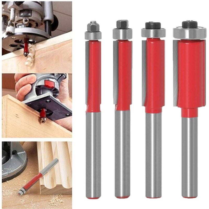 immagine 0 del prodotto sollbry fresa per rifilatura a filo con gambo da 6 mm, fresa per fresatura ad alto cuscinetto, utensile per fresatura per lavorazione del legno,