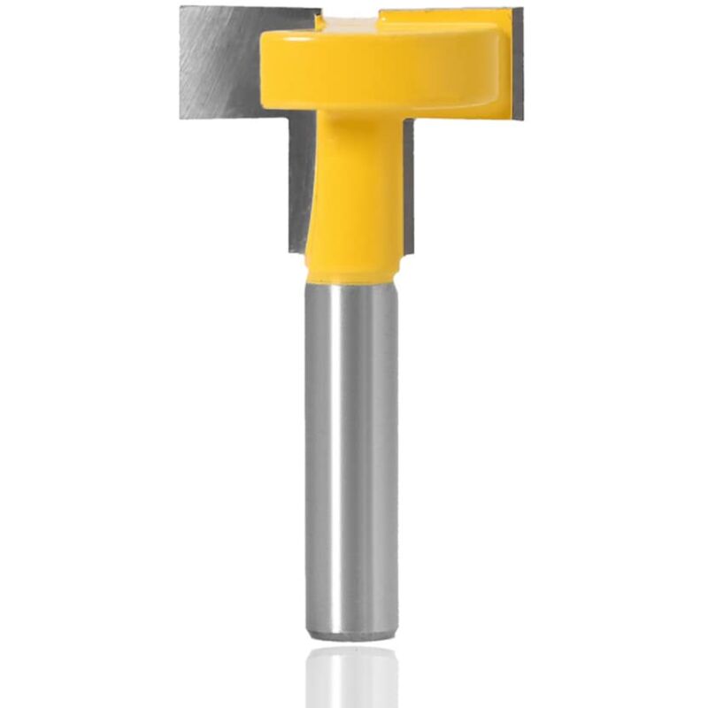 foto del prodotto sollbry fresa per scanalature a t da 8 mm, fresa a t per scanalature a t per taglio e lavorazione del legno gialla 