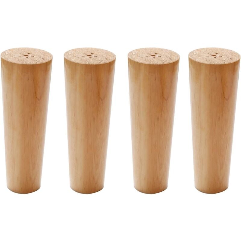 foto del prodotto sollbry gambe per mobili in legno massello, gambe per tavoli affusolate, gambe di ricambio per letti, mobili tv, armadi, con accessori, 4 pezzi