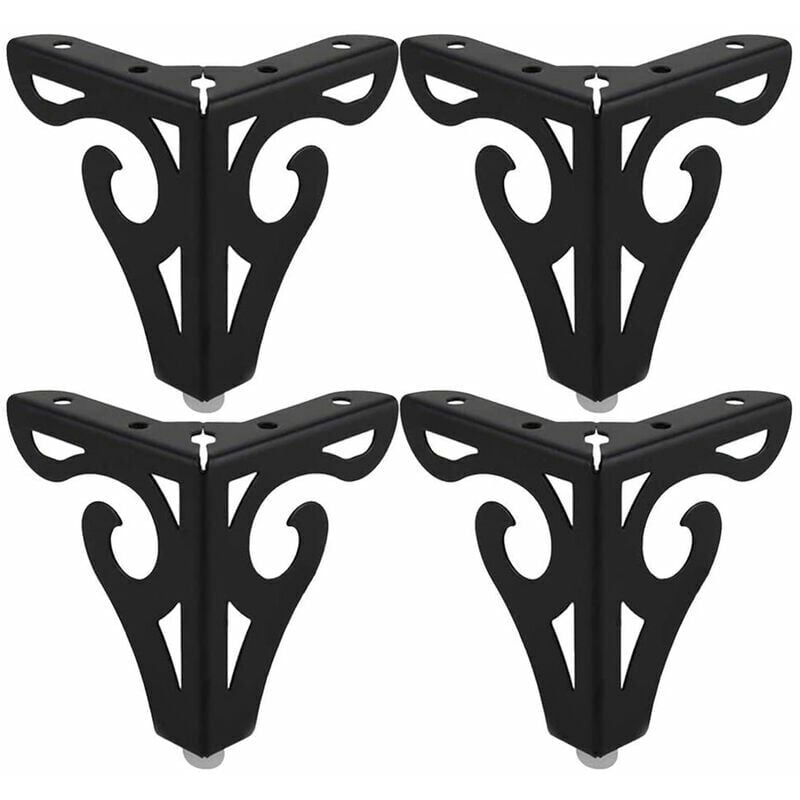 foto del prodotto sollbry gambe per tavolini da caff in ferro stile europeo, 4 pezzi, gambe per mobili fai da te, altezza 10 cm, con viti, nere
