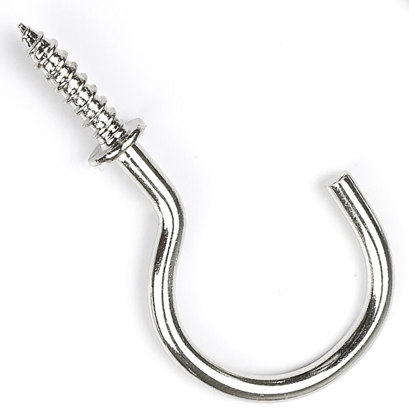 foto del prodotto sollbry ganci ad occhiello a vite, viti autofilettanti, ganci ad avvitamento, ganci ad anello a forma di occhio con piastra argentata, 30 pezzi