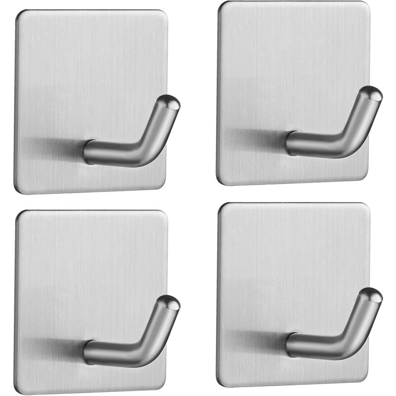 foto del prodotto sollbry ganci adesivi 4 pezzi ganci da parete in acciaio inox senza foratura portasciugamani adesivo ganci da bagno soggiorno e cucina per