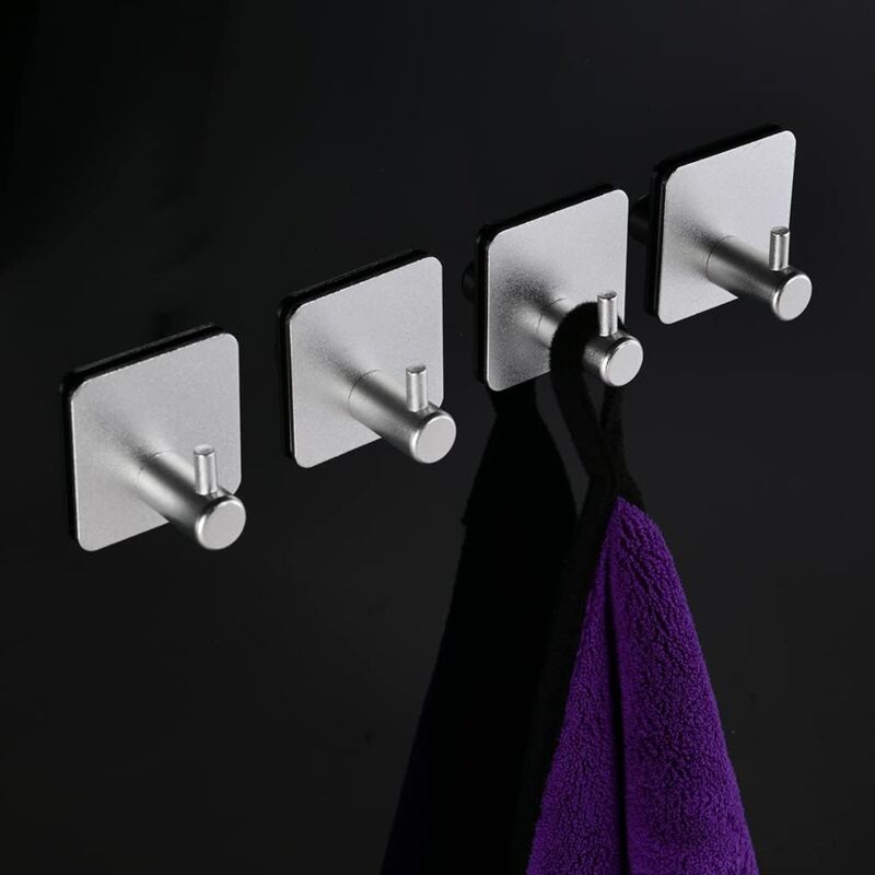 foto del prodotto sollbry ganci adesivi da parete, ganci resistenti in alluminio, ganci adesivi da parete per bagno, ganci autoadesivi senza foratura per cucina,