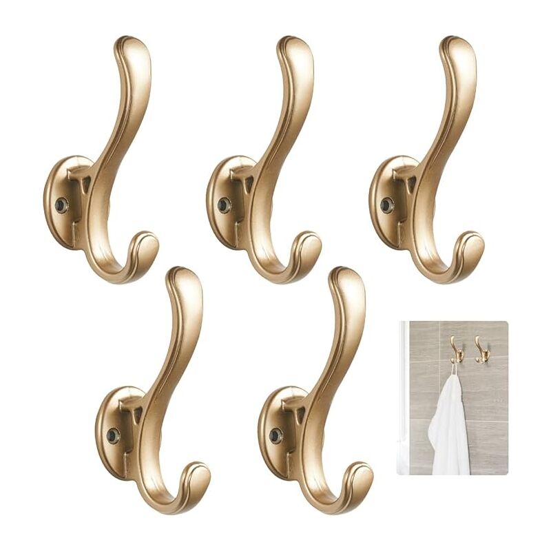 foto del prodotto sollbry ganci appendiabiti e ganci per la casa, ganci appendiabiti dorati per ingresso, appendiabiti da parete in alluminio, ganci da parete per