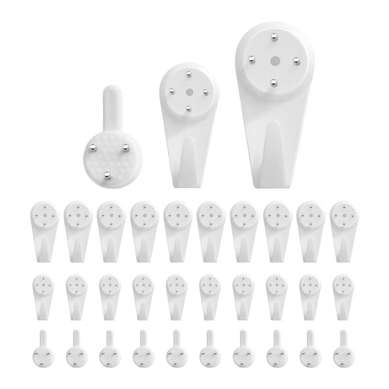 foto del prodotto sollbry ganci da parete 30 pezzi , ganci da parete per cornici, kit per appendere quadri, chiodi da parete per appendere quadri, foto, specchi
