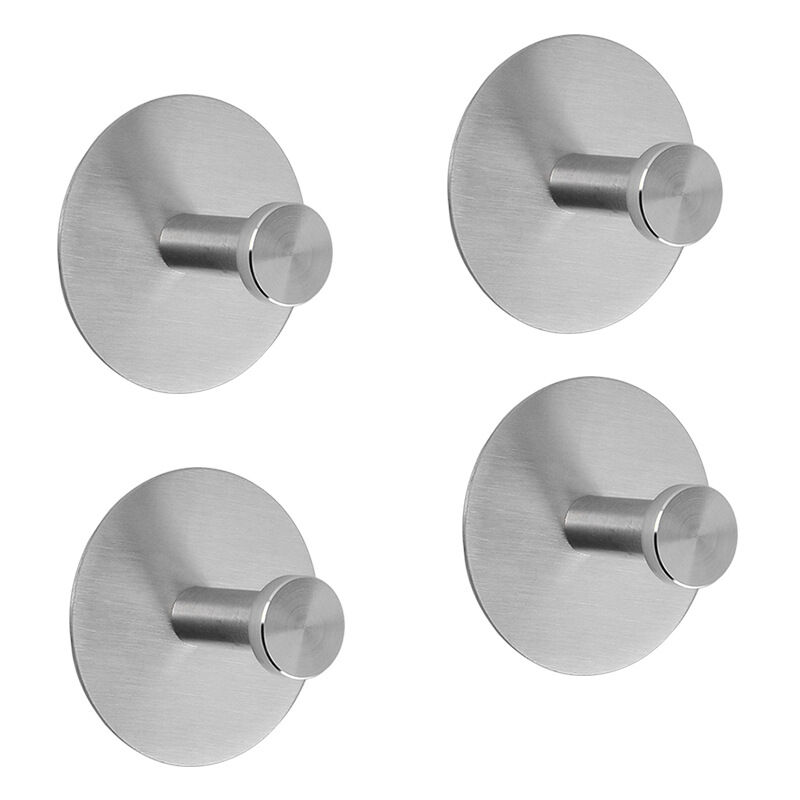 foto del prodotto sollbry gancio adesivo da parete in acciaio inox per bagno, senza foratura, con portasciugamani, argento, 4 pezzi