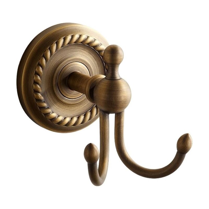 foto del prodotto sollbry gancio appendiabiti doppio da parete in ottone giallo retr , rame, bronzo antico, per accessori da bagno
