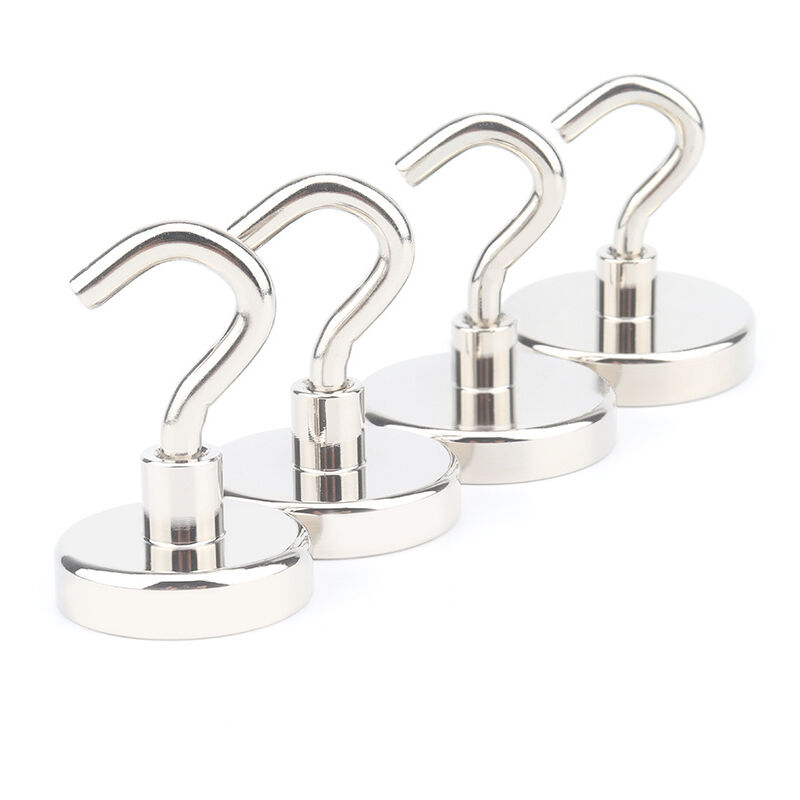 foto del prodotto sollbry gancio magnetico resistente, gancio magnetico, adatto per casa, cucina, posto di lavoro, ufficio e garage, diametro 20 mm 4 pezzi per