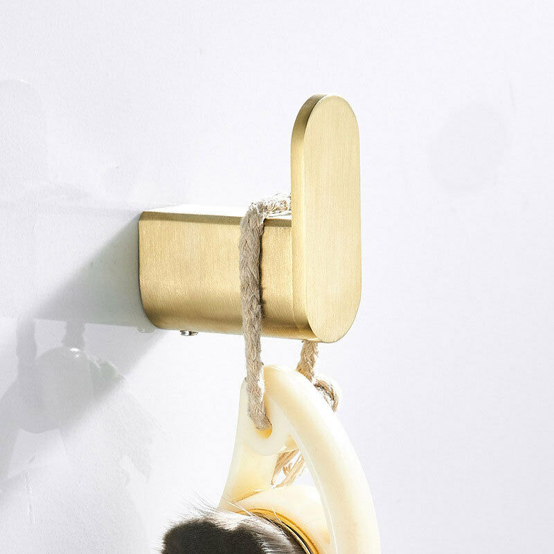 foto del prodotto sollbry gancio per accappatoio in acciaio inossidabile con finitura oro spazzolato, gancio per accappatoio da parete in oro, gancio per asciugamano