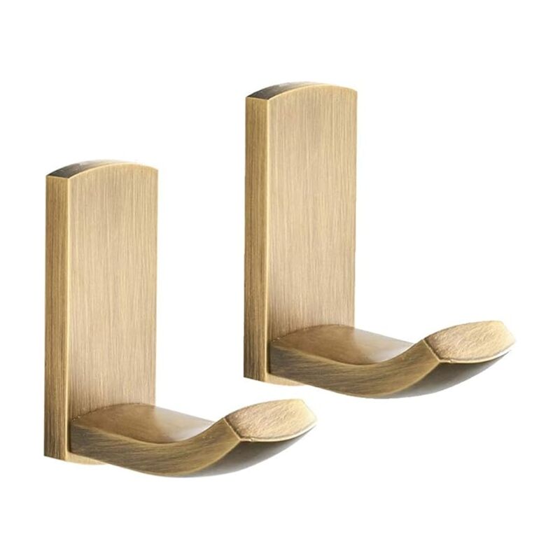 foto del prodotto sollbry gancio per bagno 2 pezzi, gancio appendiabiti, finitura ottone spazzolato anticato, ganci per bagno, gancio per asciugamano, accessori per