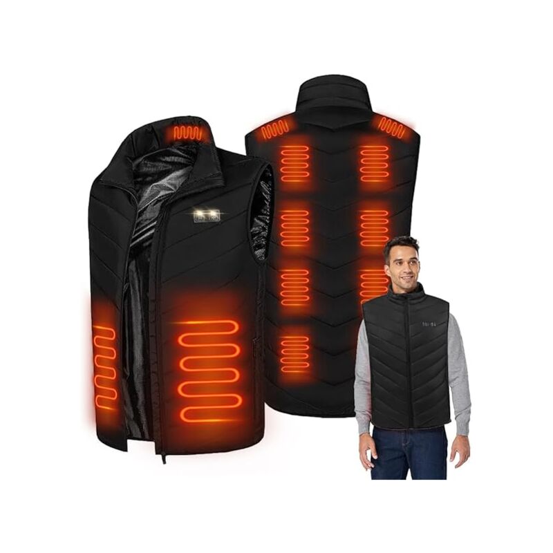 foto del prodotto sollbry gilet riscaldato per uomo e donna, giacca riscaldata per uomo, piumino riscaldato per uomo, abbigliamento riscaldato per uomo con doppio
