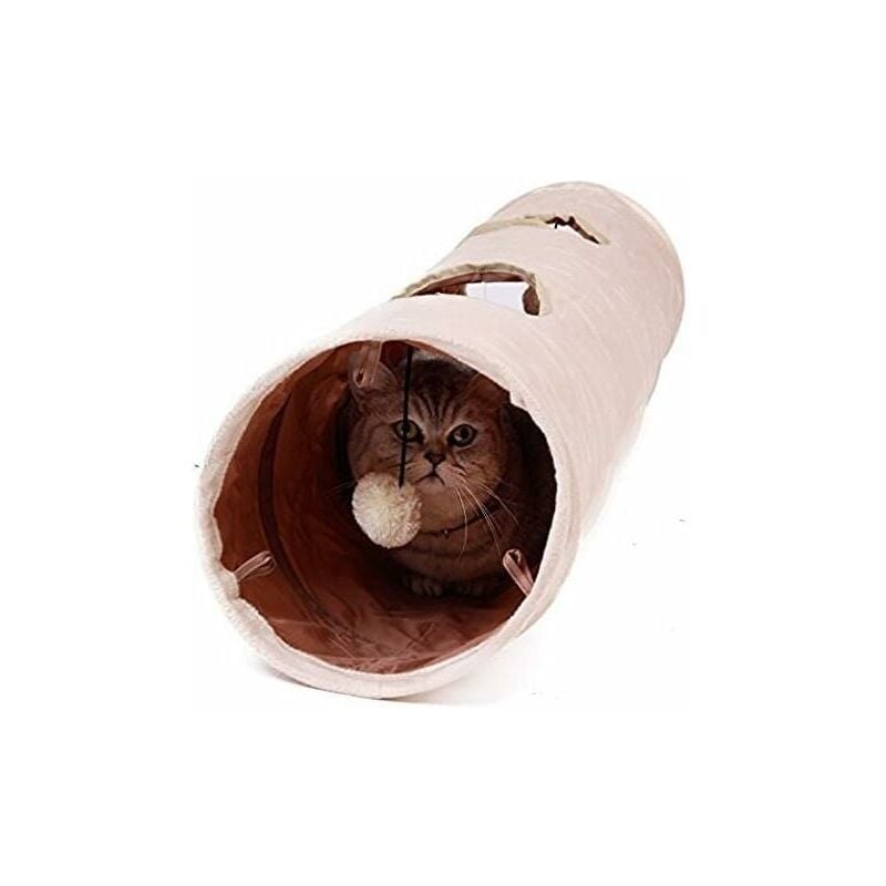 foto del prodotto sollbry giocattoli a tunnel per gatti con 2 fori da esplorare 120x25cm