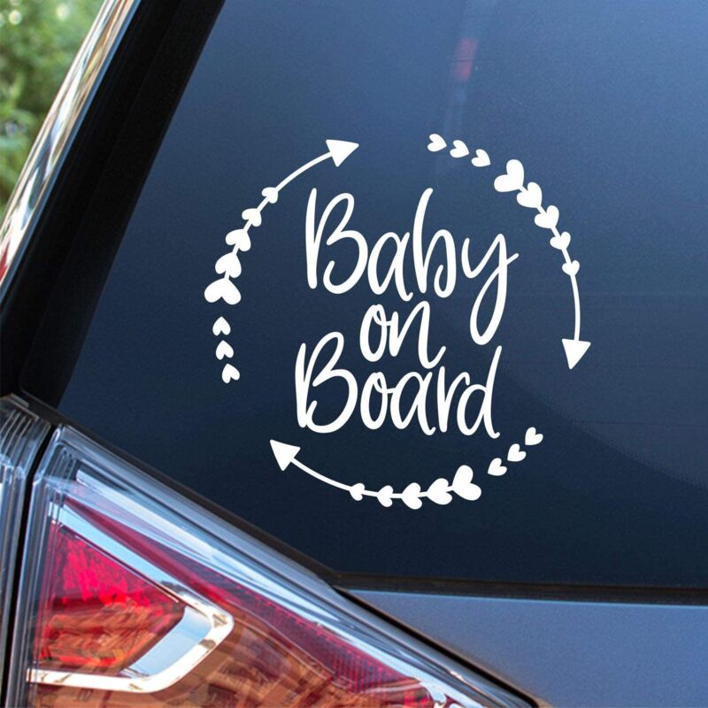 foto del prodotto sollbry grafica e adesivi adesivi baby on board decalcomanie in vinile per auto bianco 5,5 x 5,5 pollici