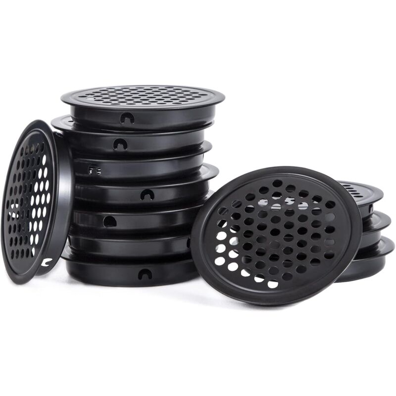foto del prodotto sollbry griglia di ventilazione rotonda nera in acciaio inox con foro di ventilazione da 53 mm per mobili da cucina, camera da letto, ufficio, 12